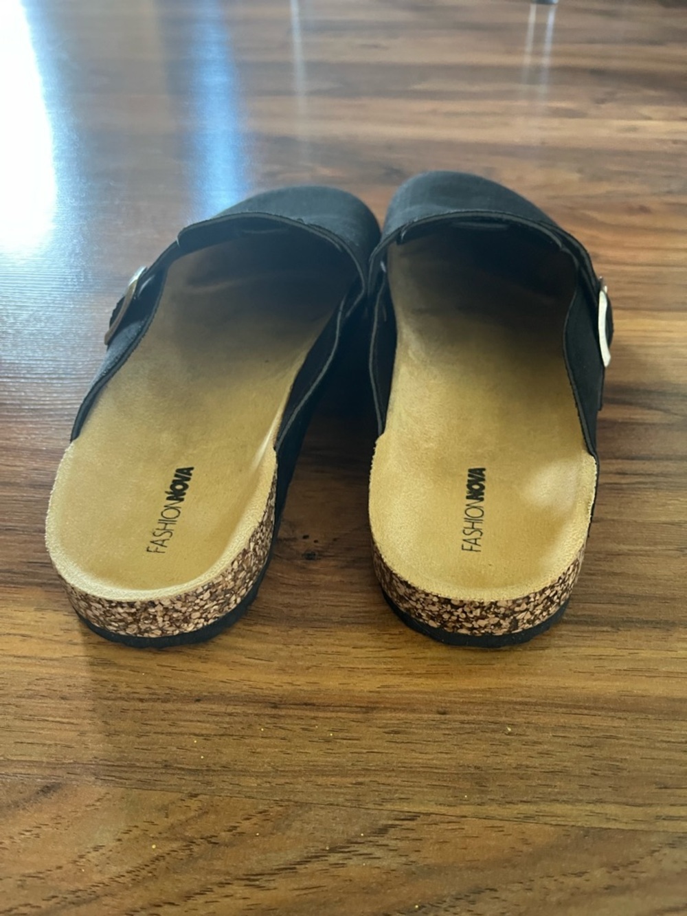 Fashion Nova Black Buckle Slip-On Shoes - Picture 4 of 9